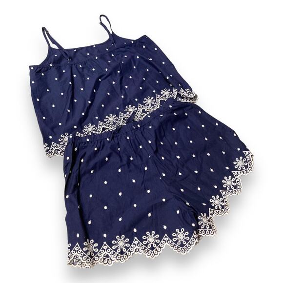 Adore Me Blue White Lace Camisole Shorts Womens Sz Large Luana Novelty Romantic - Picture 8 of 16